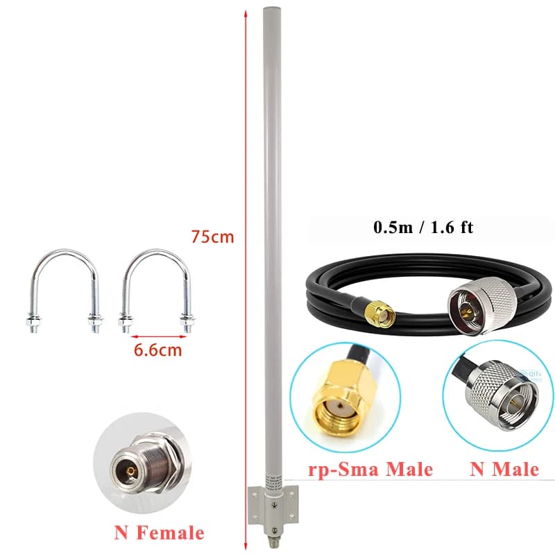 Antenna WiFi dual band 2.4g/5.8G, extender segnale, antenna UNT, antenna live, racket M5, collegamento TP, antenna AP