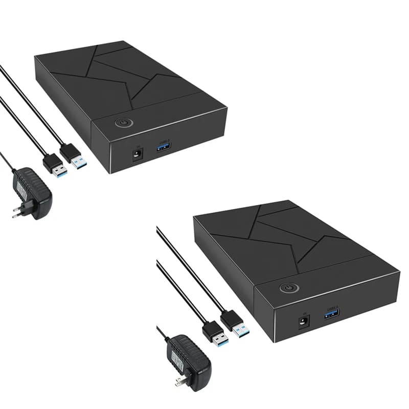 Custodia per HDD da 3,5 pollici Custodia per disco rigido da USB 3.0 a SATA Custodia SSD Scatola per disco rigido esterno a stato solido-Spina americana Durevole