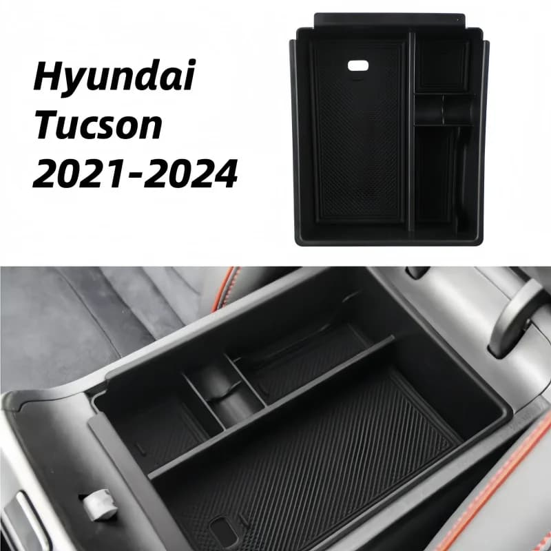 For Hyundai Tucson NX4 2021 2022 2023 2024 Storage Box Armrest Box Tray Organizer Central Console Container Holder Accessories
