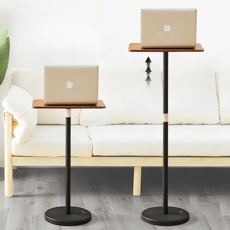 Adjustable Laptop Standing Desk Movable Computer Table High Leg Bedside Workstation Modern Home Office Desk for Bedroom