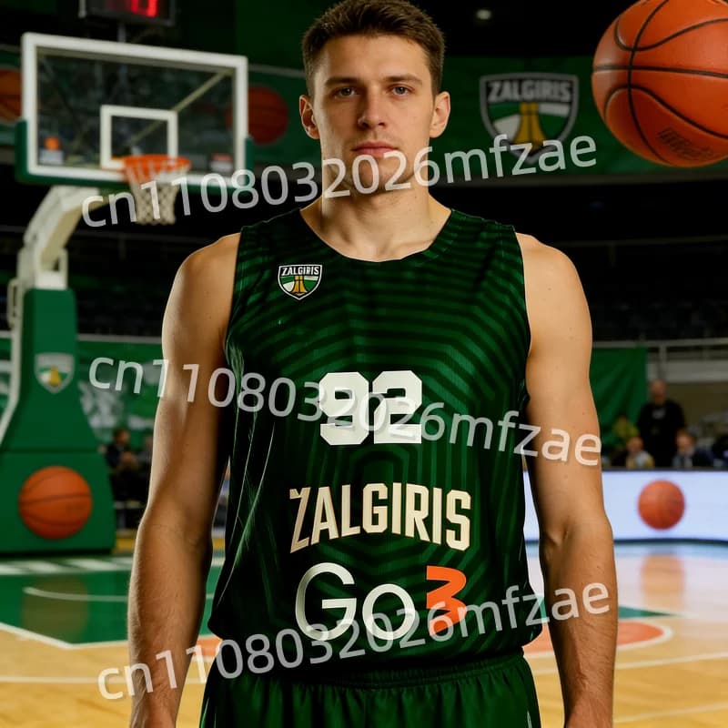 Maglia da basket Zalgiris Kaunas 2026 per competizioni europee - Maglia da basket speciale per tifosi, abbigliamento sportivo da uomo adulto, gilet da surf