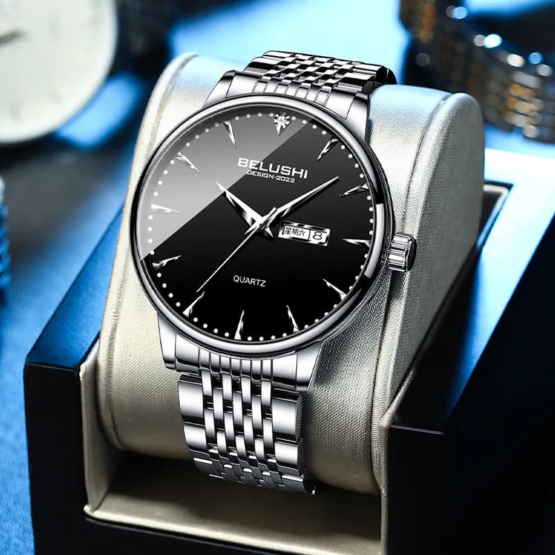 Waterproof Stainless Steel Men's Quartz Watch Fashion Business Style Wristwatch for Men Luxury Casual Dress Watch Gift