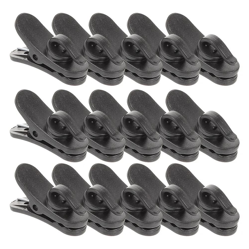 15 Pezzi Piccoli Clip per Microfono in Plastica con Design Rotante a Bocca Piatta, Supporto Sicuro per Cavi, Accessori per Microfoni e Gestione Cavi Auricolari