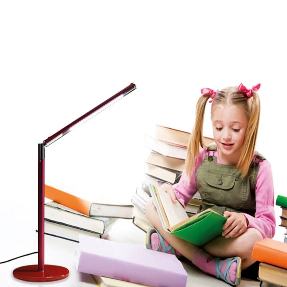 Lampada da Scrivania LED Pieghevole Semplice ed Elegante con Touch Control, Luce di Lettura Senza Abbagliamento con Perline SMD per Studio e Camera da Letto