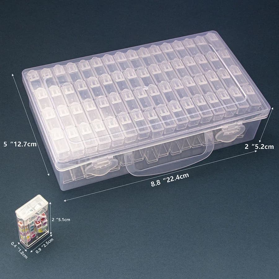 Un pezzo di 64 slot scatola organizer pittura diamante perline ciondoli accessori gioielli scatola di immagazzinaggio set contenitore forniture d'arte
