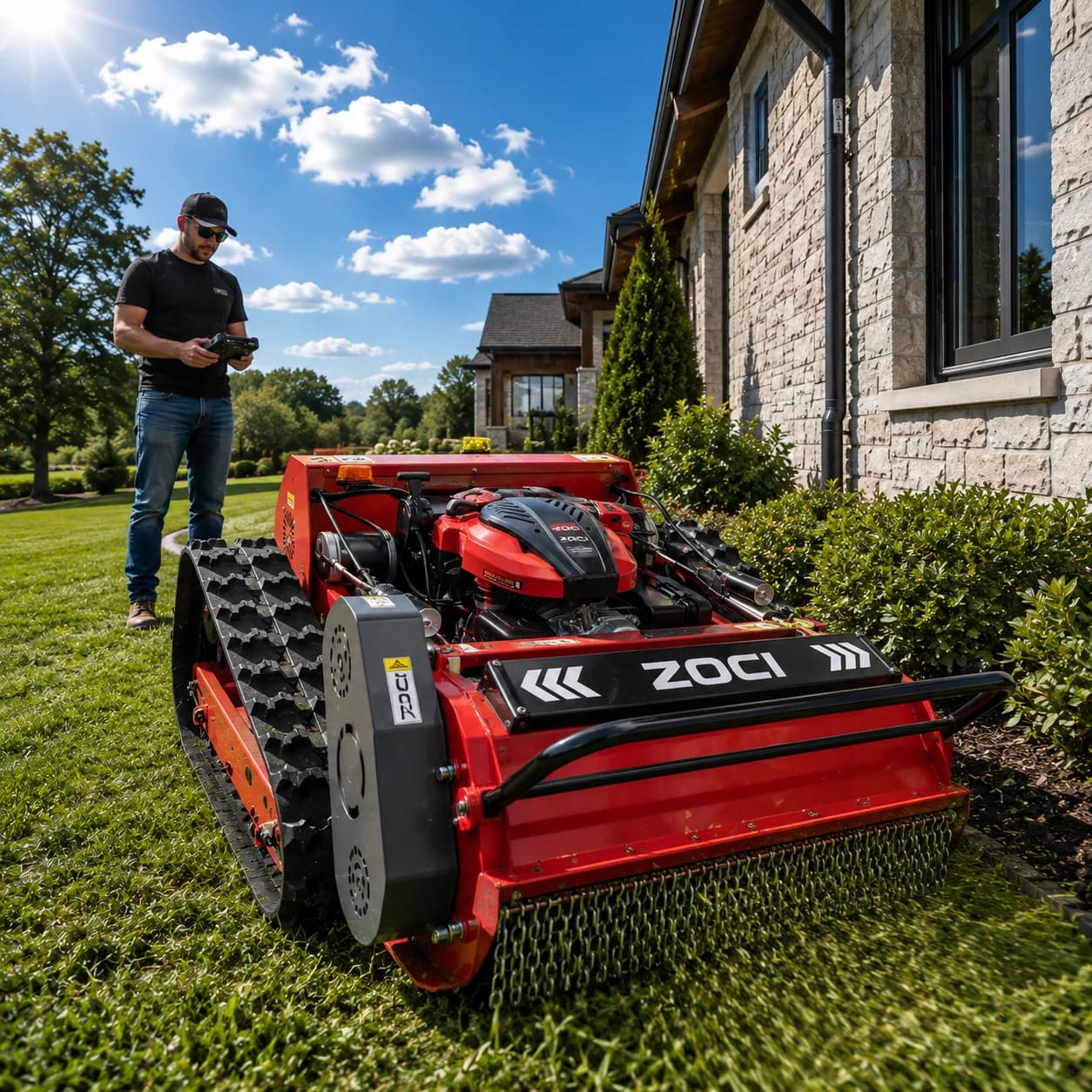 Customized Remote Control Lawn Mower Intelligent Tracked Grass Cutter for Orchard Garden Farm Slope Efficient Mowing Machine