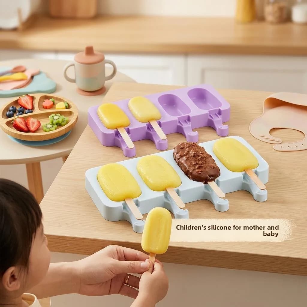 Stampo in Silicone per Gelato di Grado Alimentare, Utensile da Cucina Morbido per Uso Domestico, Facile da Sformare, Design a Cartone Animato