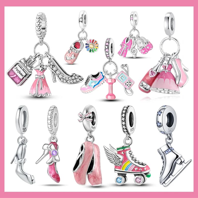 Nuova collezione 925 Sterling Silver Winter Series Pattinaggio di ghiaccio-skate Charms Fit DlY Bracciale Collane Gioielli Regali raffinati