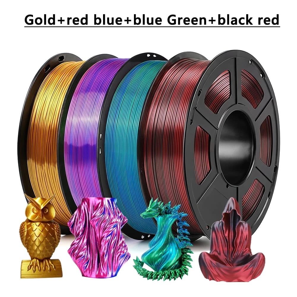 3D Printer Filament 250gx4 PLA red blue yellow Apple Green Printing Material, 1.75mm +/-0.02mm For Most FDM 3D Printers Vacuum Packaging