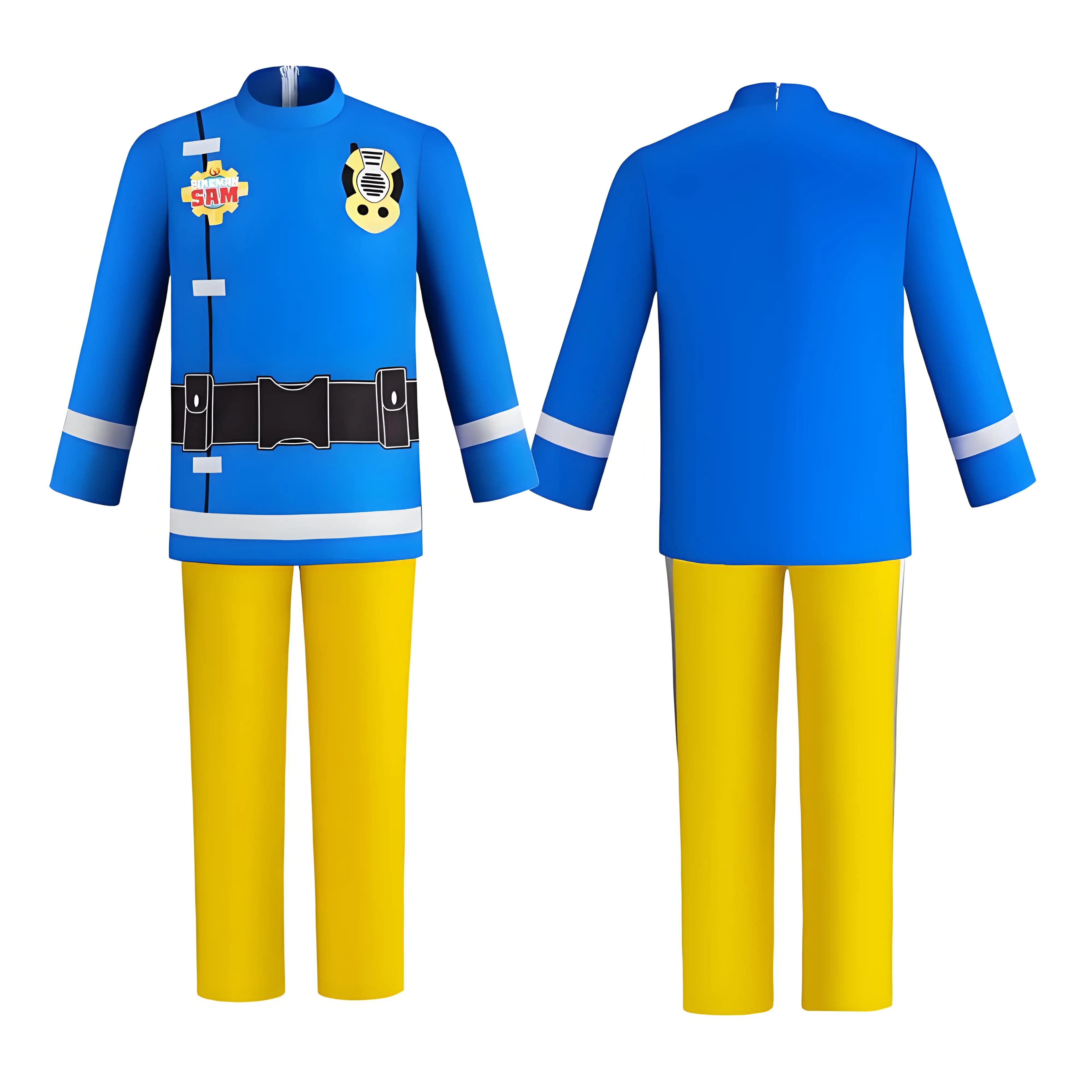 Anime Fireman Sam Rescue Costumi da pompiere Uniformi Spettacoli di gioco di salvataggio per adulti Vestire abiti da festa di carnevale di Halloween