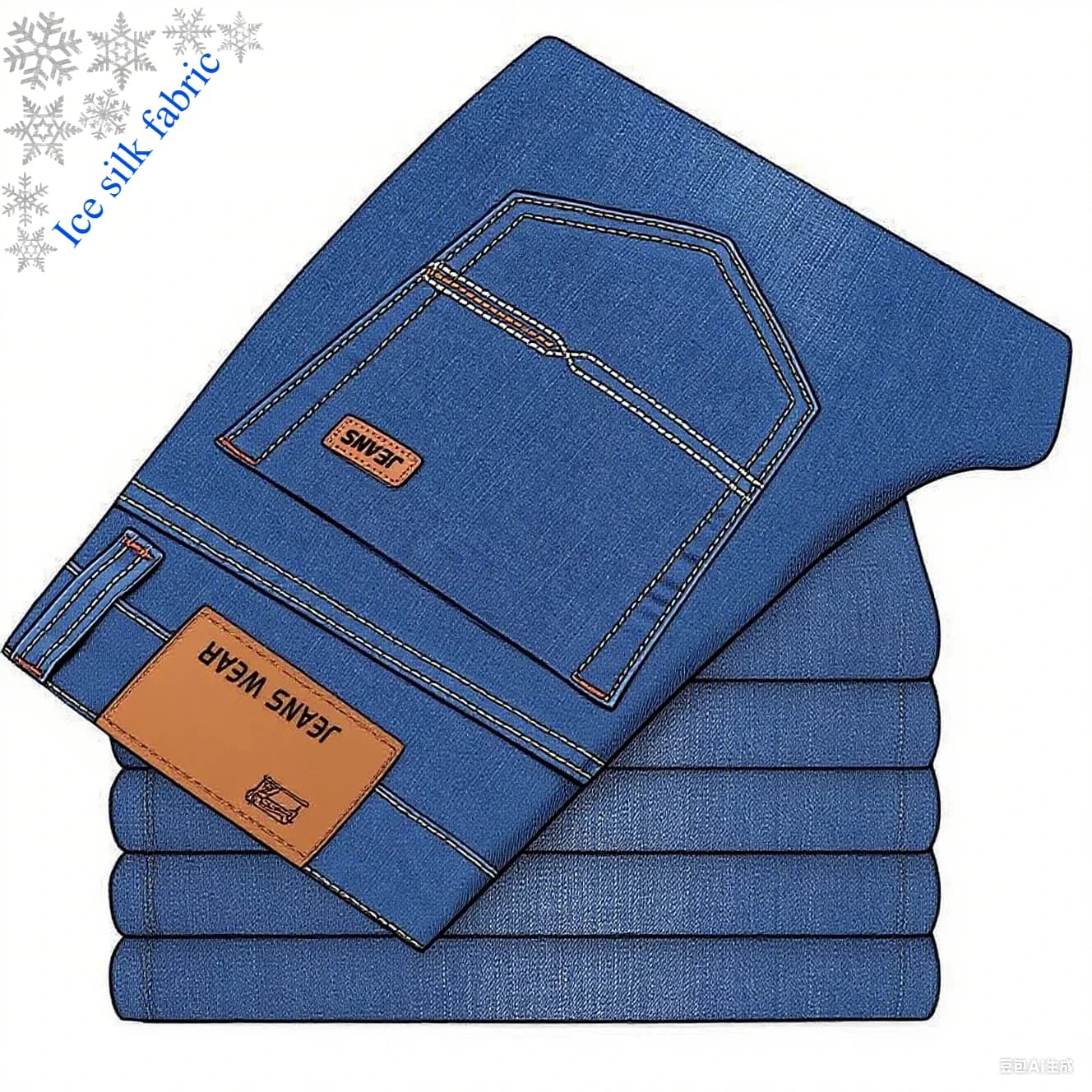 Jeans da Uomo in Tessuto Seta Ghiaccio Estivi 2026, Stile Classico Business, Casual, Elasticizzati, Slim Fit, Pantaloni in Denim da Uomo