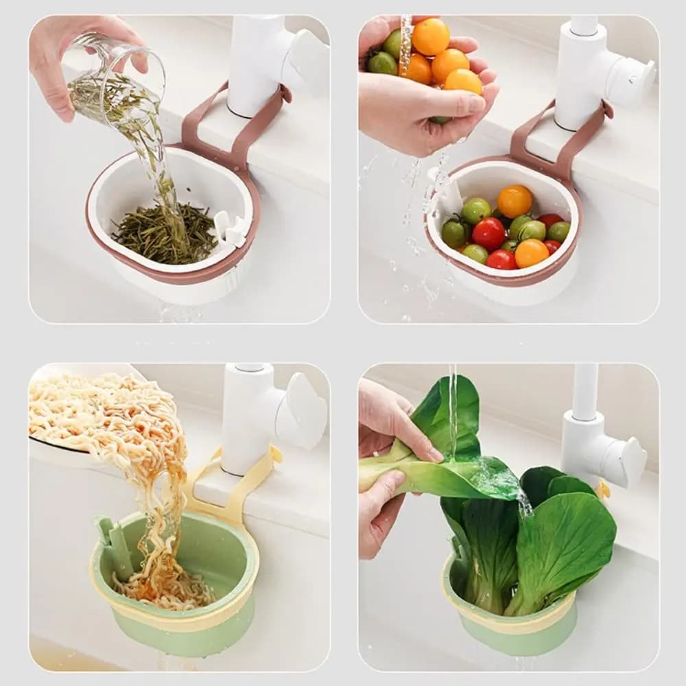 Lavello inferiore apribile Cestello di scarico sospeso Pressa Dumping Rifiuti Versatile portaoggetti per lavello Creativo separato