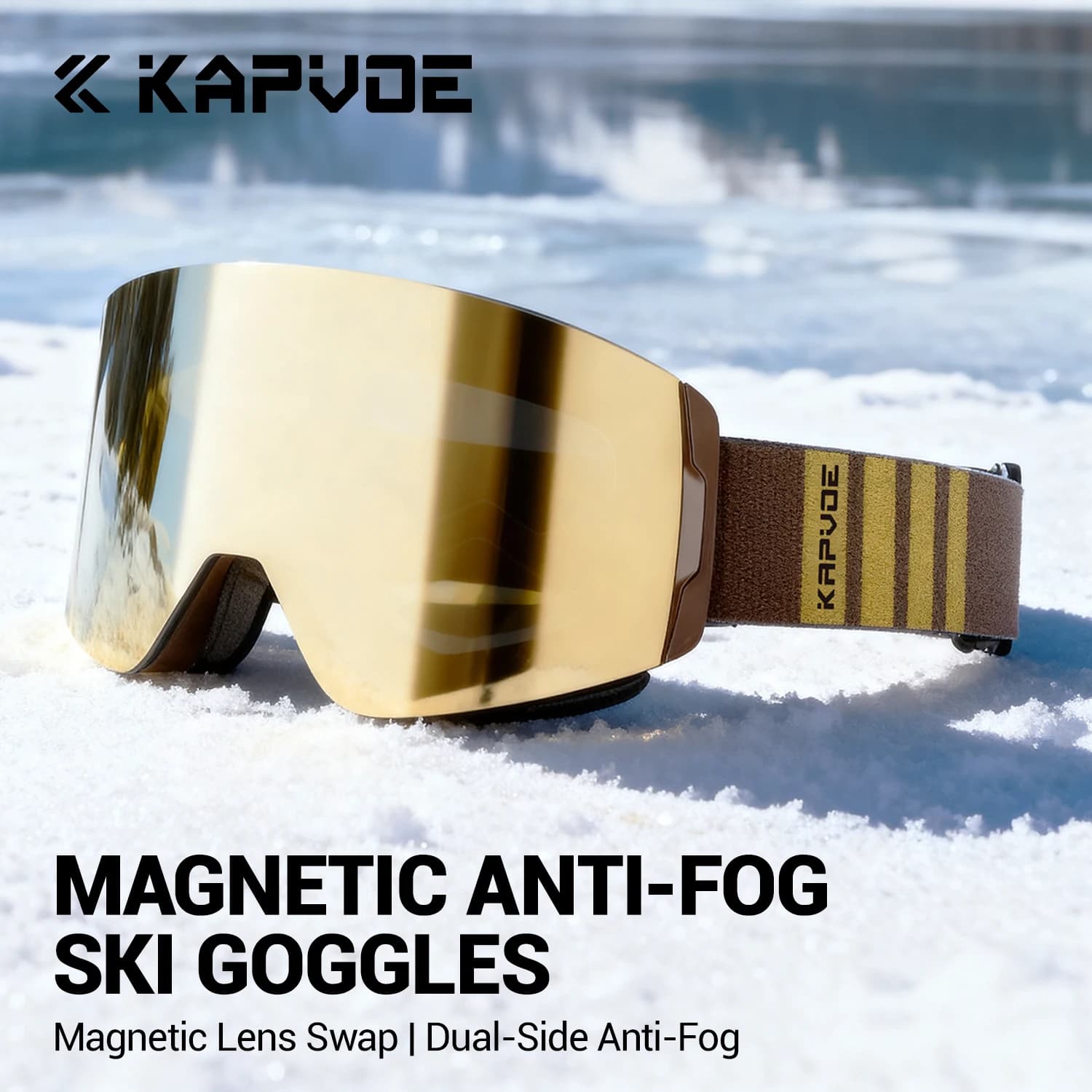 Kapvoe Skiing Eyewear Snow Goggles Ski Snowboarding UV400 Sunglasses Fashion Women Men Anti-Fog Lens Glasses Motorcycle Glasses