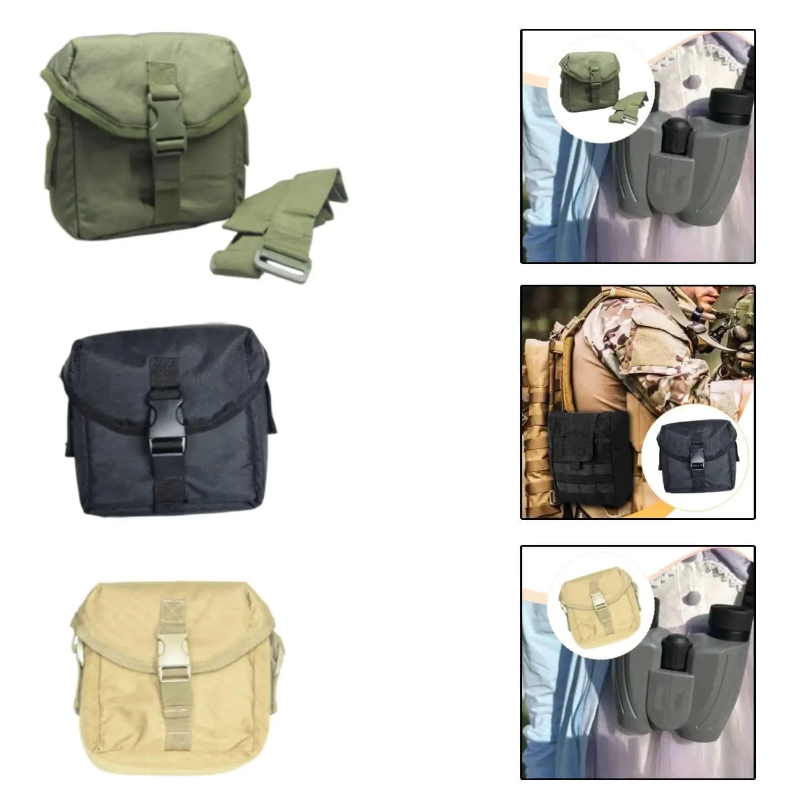 Binoculars Bag Wear Resistant Gifts Large Capacity Canvas Carrying Case Organizer for Backpacking Climbing Camping Outdoor