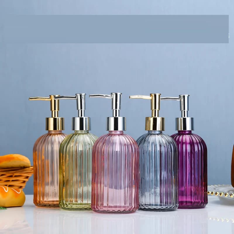 Flacone per pompa vuoto da bagno da 420ml flacone per erogazione di Shampoo con pressa per Gel doccia moderno Dispenser di sapone liquido per le mani di lusso leggero