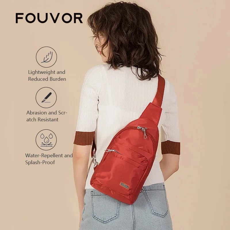 Fouvor Borsa a Tracolla Impermeabile in Nylon da Donna, Marsupio Casual alla Moda, Borsa Sportiva da Viaggio, Marsupio Sportivo di Tendenza 2026 2800-16