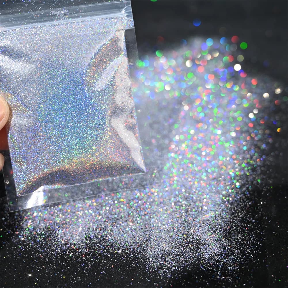 5g Laser olografico sfuso glitter per unghie brillante pigmento scintillante sciolto fine glitter gel riflettente accessori per smalto polvere per unghie