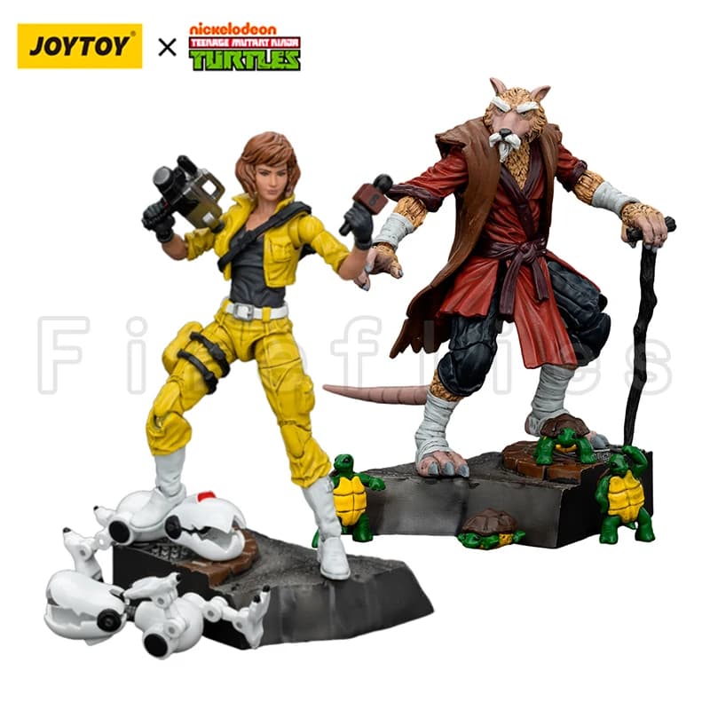 1/18 JOYTOY Action Figure Tartarughe Splinter April O'Neil Anime Model Toy