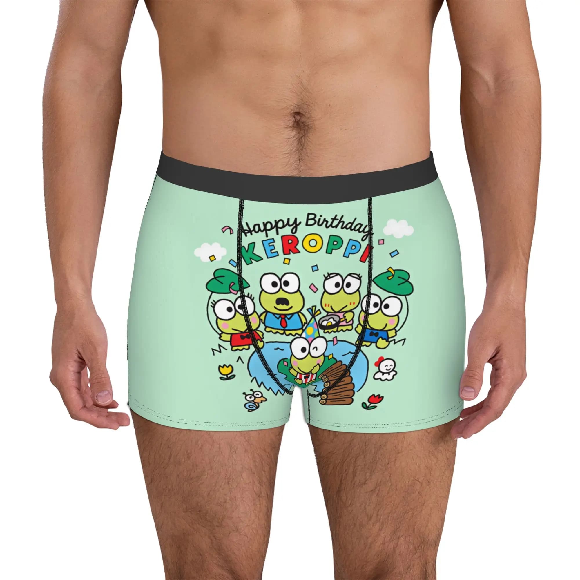 Cartoon Kero Kero Keroppi Anime Underwear Male Printed Boxer Briefs Shorts Panties Soft Underpants