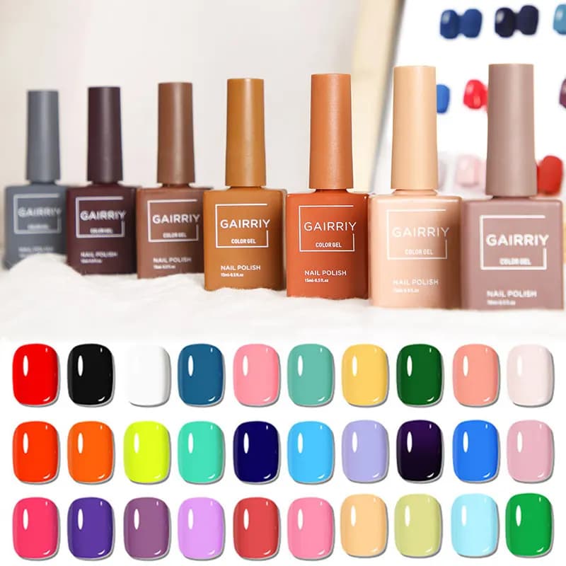 Gairriy Smalto per unghie gel 120 colori UV Verniciatura permanente per piantine Ibrido 15ml Semi-permanente Nail Art Salon Glitter