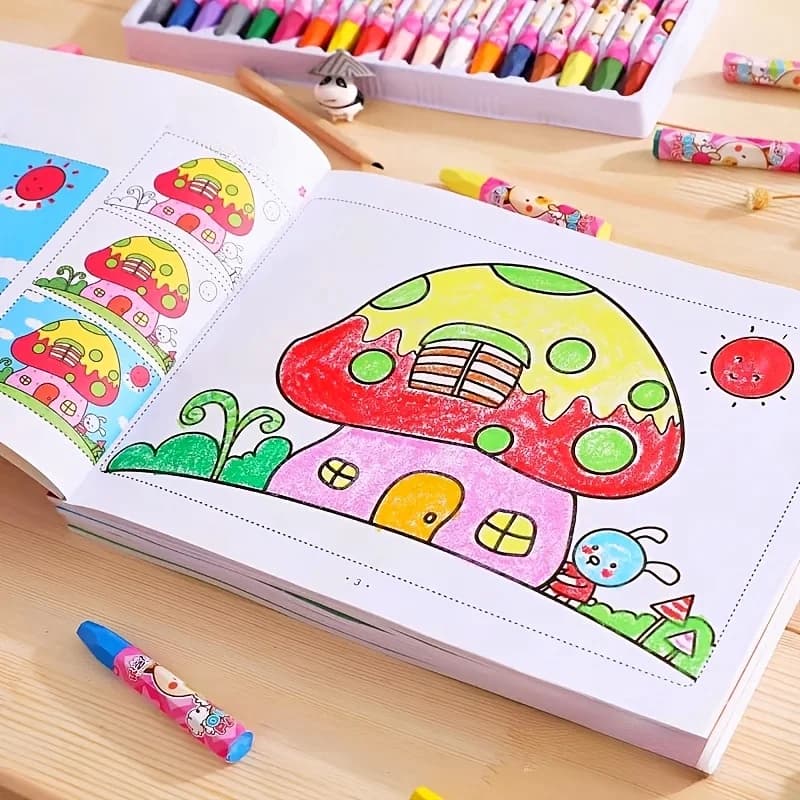 Learning Sketchbook with Colorful Cartoon Animals 48 Pages Creative Doodle & Coloring Book Interactive Early Cute Sketchbook