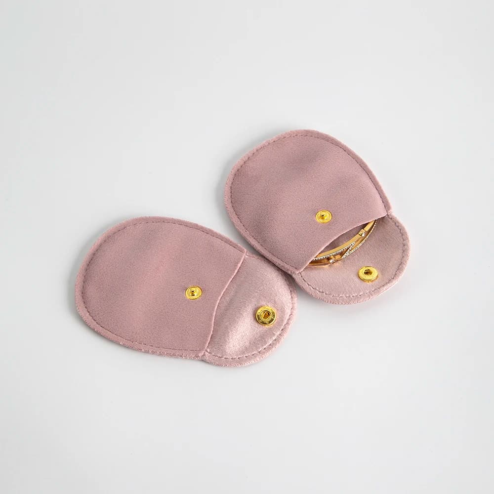 5 pezzi borsa per collana braccialetto portatile regalo per festa di nozze pulsante a pressione antiurto design a scatto in velluto portagioie orecchini borsa per anelli