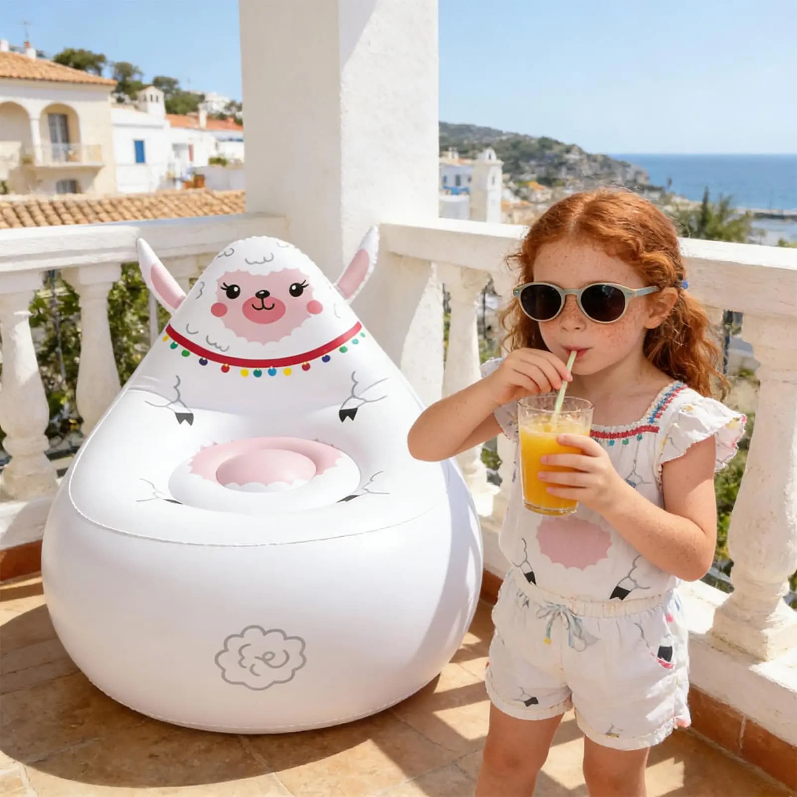 Children's Inflatable Chair Portable Animal Shaped Chair Children's Outdoor Sofa Campsite Patio Beach Travel Interior courtyard Garden