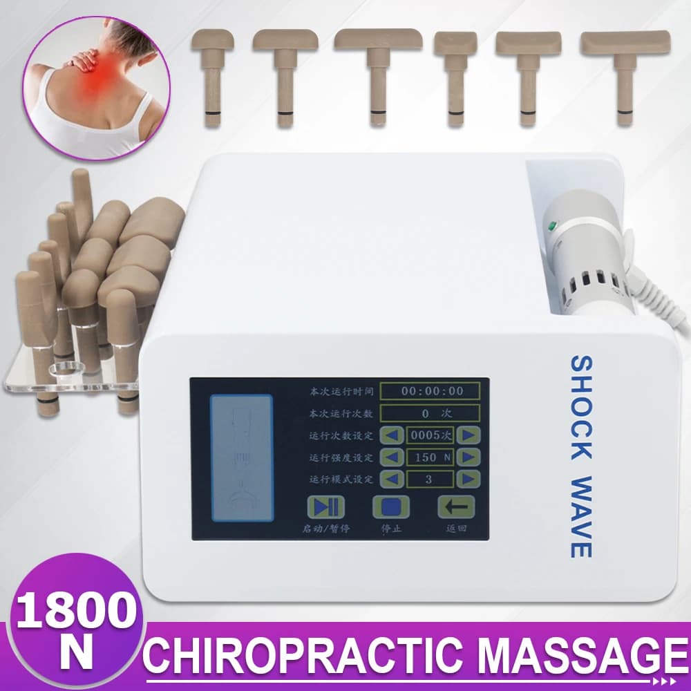 New Electric Gun for Postural Correction, Spinal Chiropractic Laptop Tool, Cervical Massage with Touch Screen and 1800N Impulse