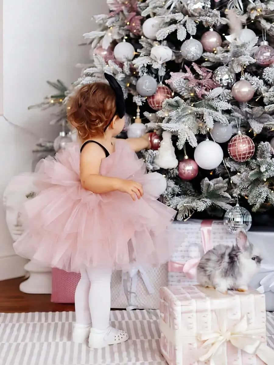 Elegant Pink Tulle Ball Gown Dress With Bow Decoration For Formal Evening And Wedding Party