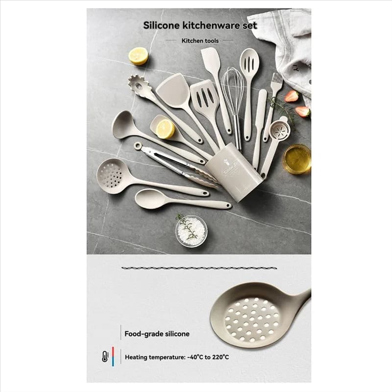 ABAE-446° F Heat Resistant Silicone Cooking Utensils Set Kitchen Turner Tongs,Spatula For Dishwasher Safe Kitchen Tools Set