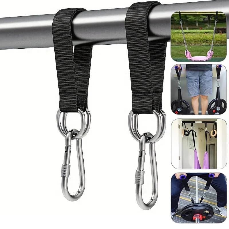 Cinghie per appendere altalene resistenti (1/2 pezzi), kit di sospensione per amaca in nylon con moschettoni, cinghia di collegamento per amaca e sacco da boxe