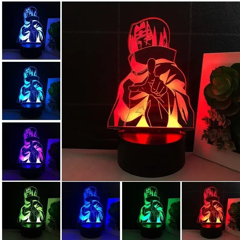 Naruto Uzumaki, Uchiha Itachi, Sasuke 3D Night Lights, Anime Color Changing Action Figures, Akatsuki, Madara, Obito Model Lamp