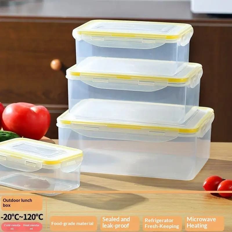 1/4 PCS BPA Free Food Grade Plastic Food Storage Containers Airtight Leak Proof Lids Microwave Freezer Safe For Meal Prep Picnic
