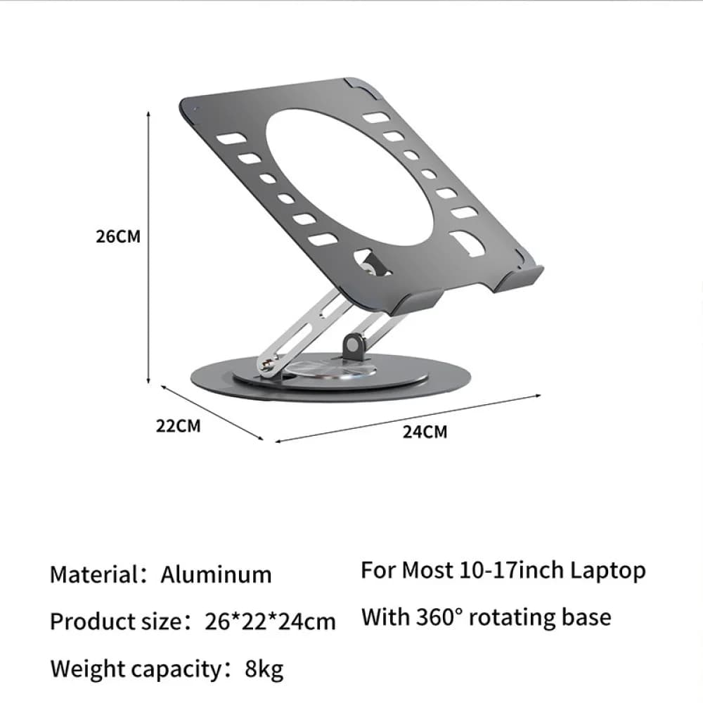 Rotatable Laptop Stand Desktop Holder Ergonomic Aluminum Mount Adjustable Riser For Notebook Tablet PC Home Office