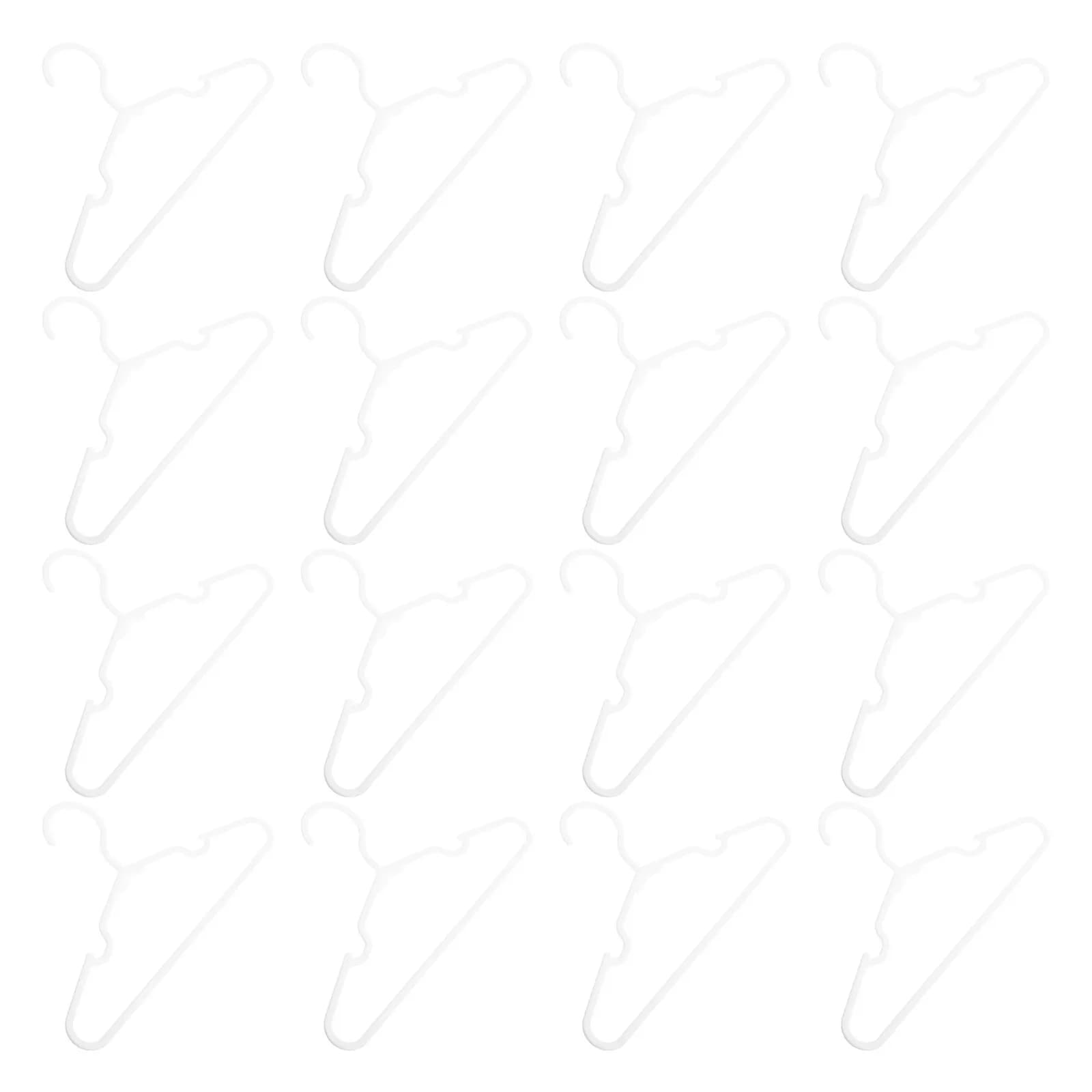 50Pcs Plastic White Kids Hangers Non-Slip for Baby Clothes Prevent Deformation No Trace Design Short Hangers for Closet Balcony