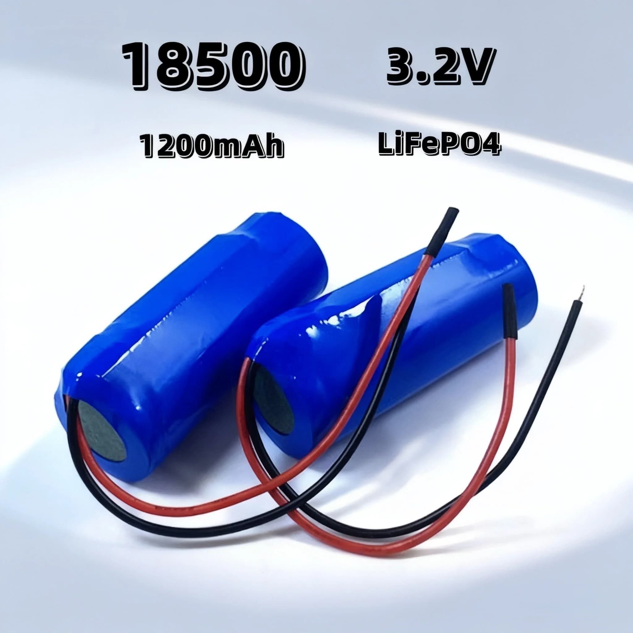 Battery LiFePO4 18500 3.2V 1200mAh with electric cable for torch, glucometer, electric toothbrush, juice extractor, speaker