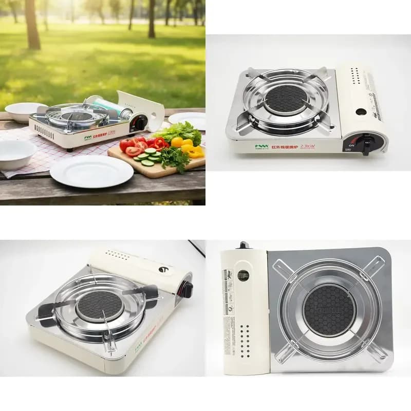 Outdoor Camping Portable Stove High-Power Windproof Cassette Stove for Picnic BBQ Foldable Stainless Steel Butane Stove