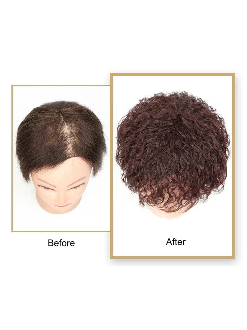 2 clip BB clip per capelli umani in stile onda di mais nel topper per capelli 6 pollici posticci umani naturali aggiungono volume dei capelli per le donne