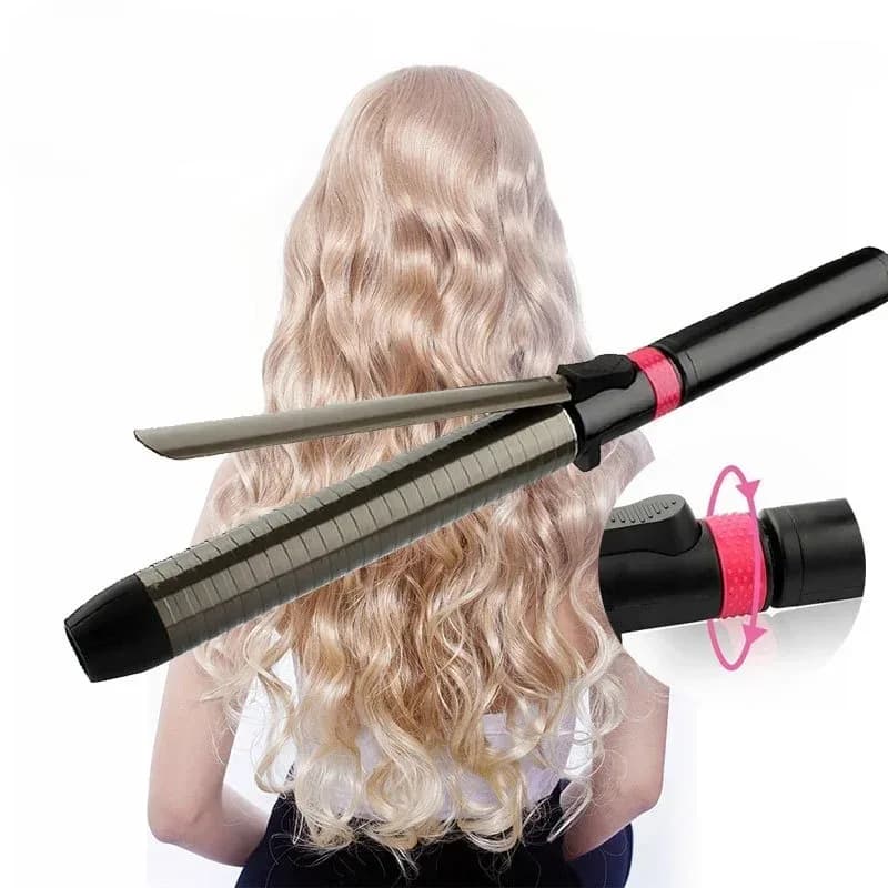 1 pz. Ferro arricciacapelli professionale rotante con punta isolata in ceramica tormalina anti-scottatura, strumento per lo styling