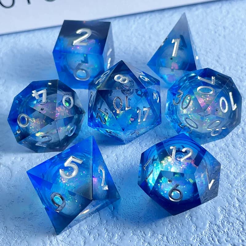7PCS DND Set di dadi Sabbie mobili liquide poliedrici per Dungeons And Dragons RPG Dadi per giochi da tavolo Giochi da tavolo Giocattoli Accessori regalo