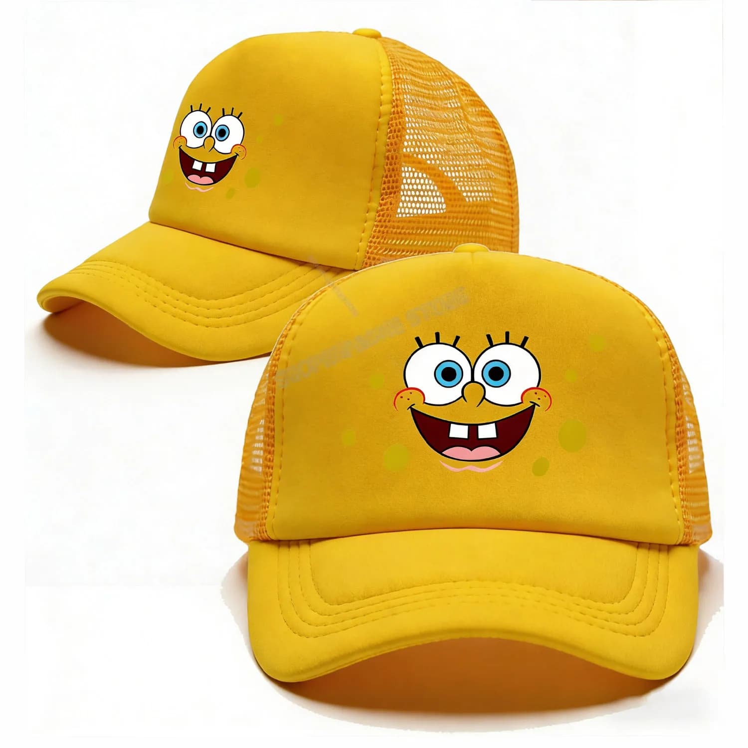Cappellino da Baseball Spongebob per Bambini e Adulti, Cappello a Rete con Emoticon Cartoon, Berretto Estivo Giallo Anime Kawaii, Accessorio Regalo per Ragazze e Ragazzi