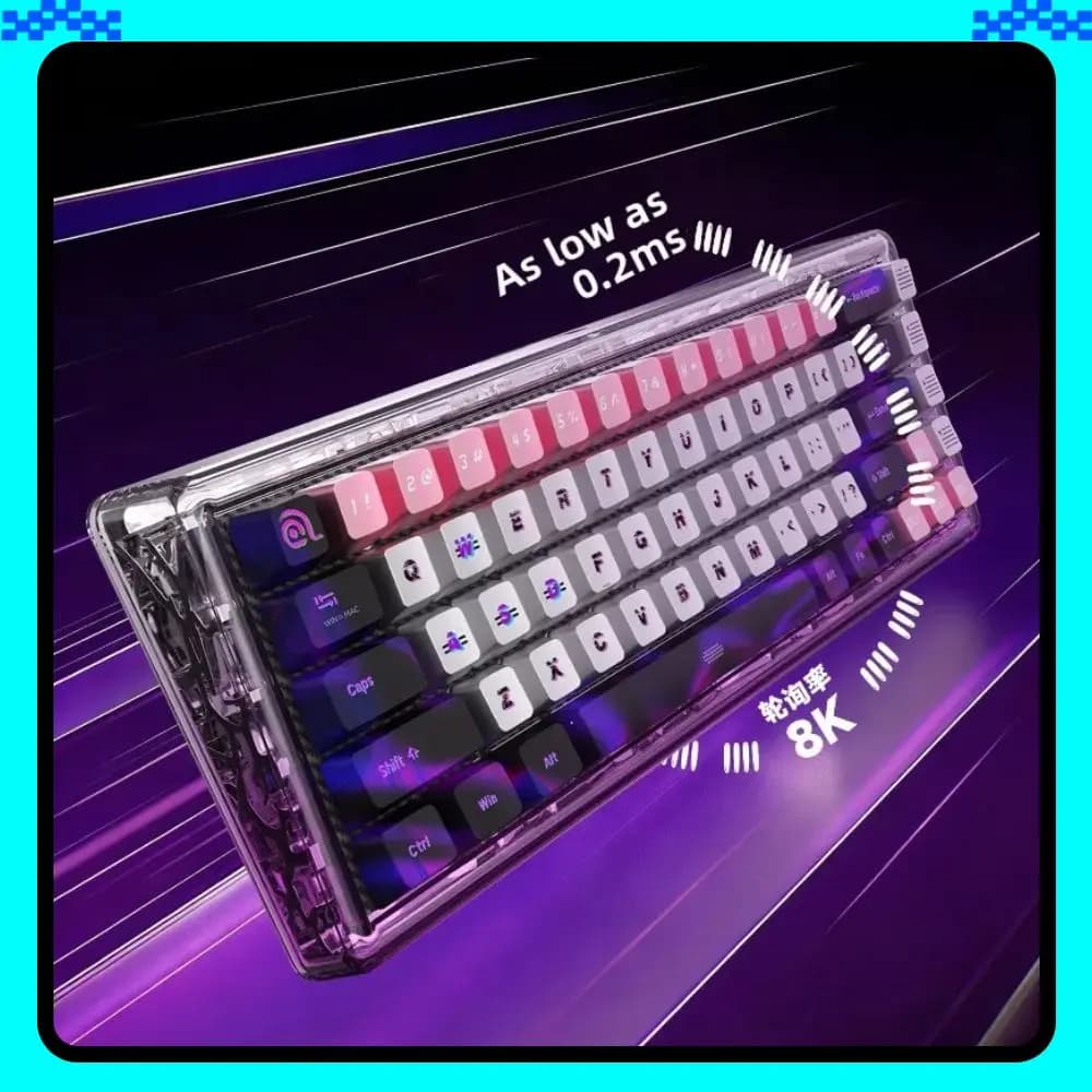 Ainbell Base68 Magnetic Gaming Keyboard with Continuous Contact Magnetic Switch Without Dead Zones, Low Latenza 8000HZ RT0.01 MM