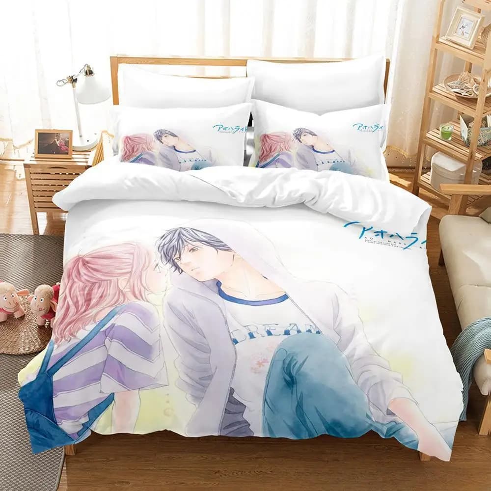 3d Print Anime Ao Haru Ride Bedding Set Single Twin Full Queen King Size Bed Set Adult Kid Bedroom Duvetcover Sets Home Textiles