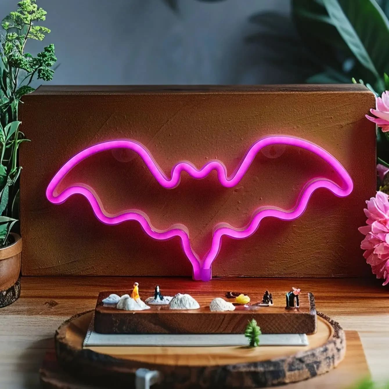 Chi-buy LED Neon bat Insegne al neon alimentate tramite USB Decor Lamp Signs Regalo di compleanno Wall Art per camera da letto Bar Negozio
