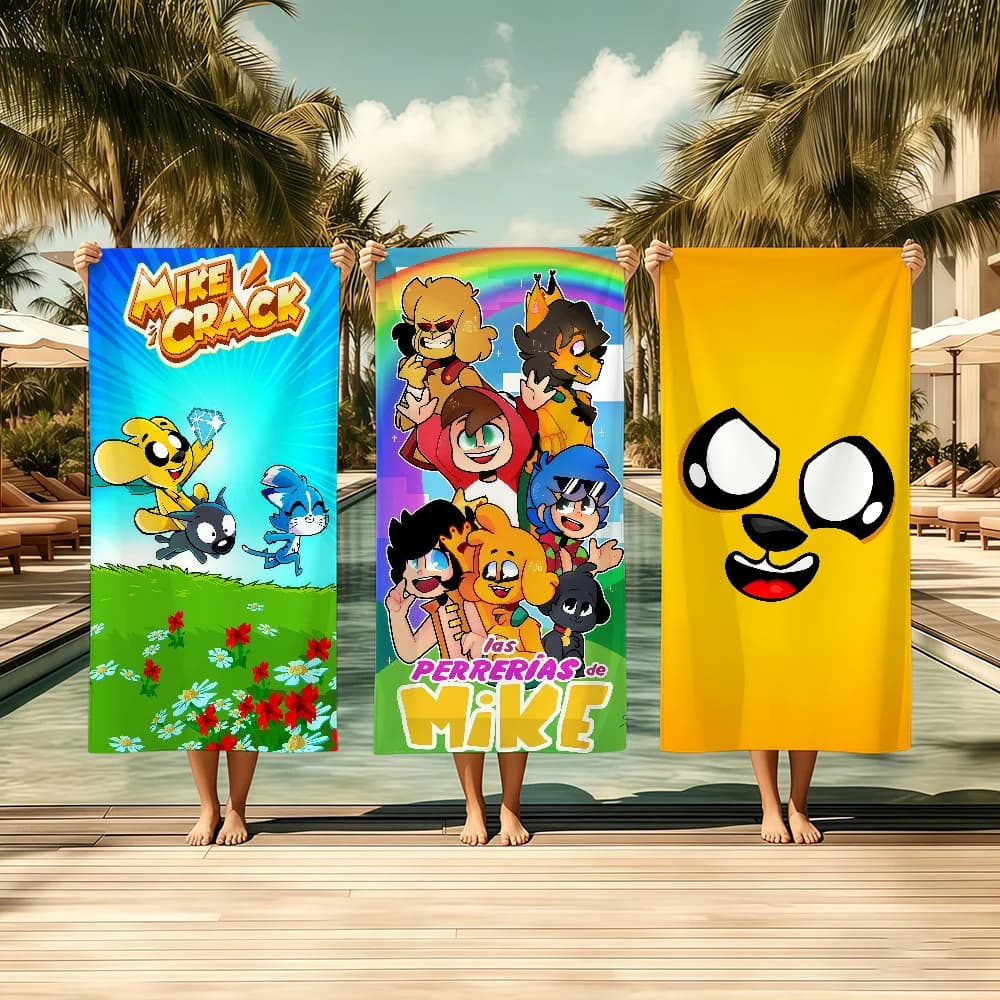 Anime M-MikecrackS Cartoon Towel Textile Bathrobe Beach Quick-Drying Lightweight Portable Camping Swim Pool Travel