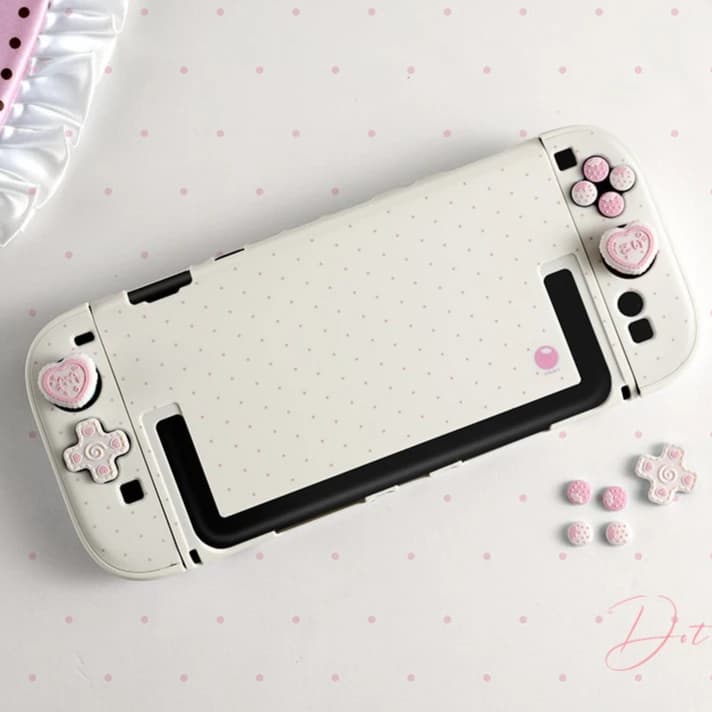 Polka-dot Ins Style Dockable Hard Case for Nintendo Switch 2 OLED Game Console Split Joy-Con Controller Shock-resistant Cover