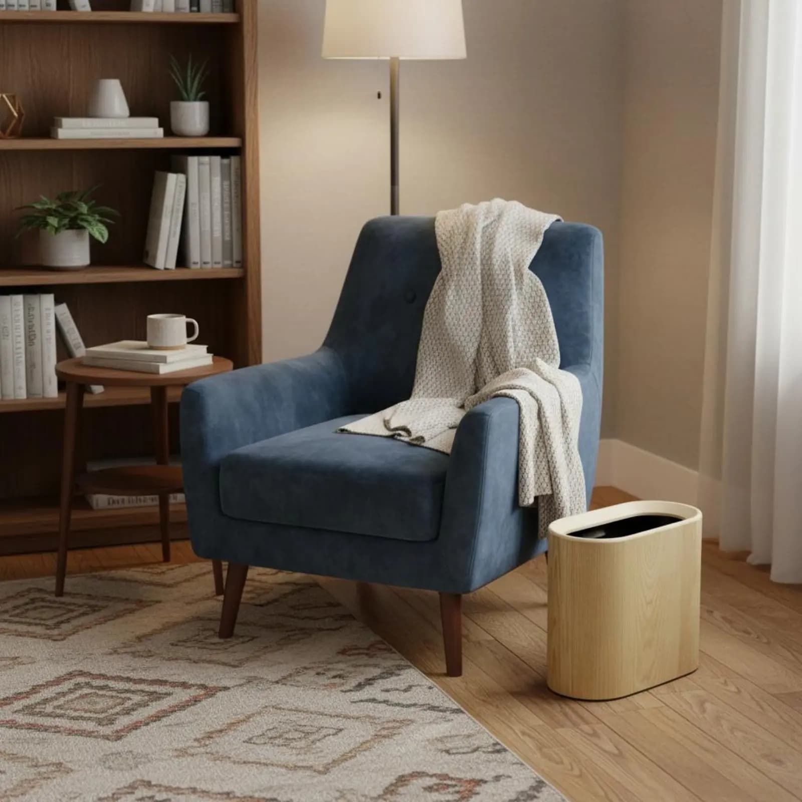 Cestino Sottile con Coperchio, Design Salvaspazio, Cestino per Rifiuti con Apertura a Pressione, Piccolo Cestino per Bagno, Facile da Pulire per Soggiorno, Ufficio