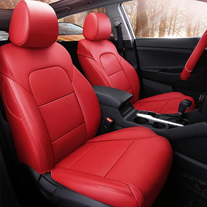 Only 2-seat front car seat covers for Hyundai Santa Fe Tucson Elantra Palisade Kona Sonata Loniq artificial leather