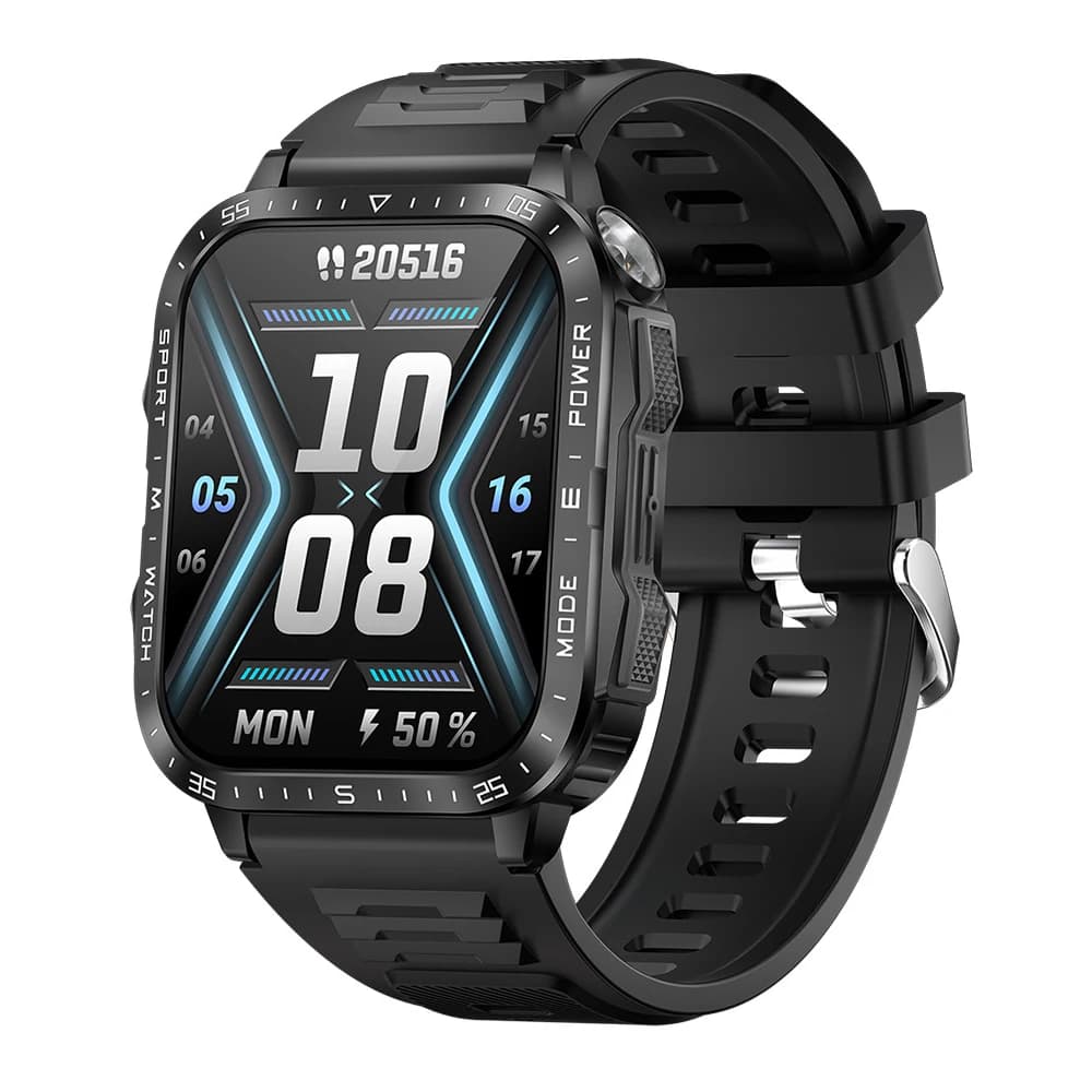 KT79 Smartwatch Sportivo da Esterno per Uomo e Donna, Orologio Digitale da Polso, Braccialetto Fitness con Torcia LED