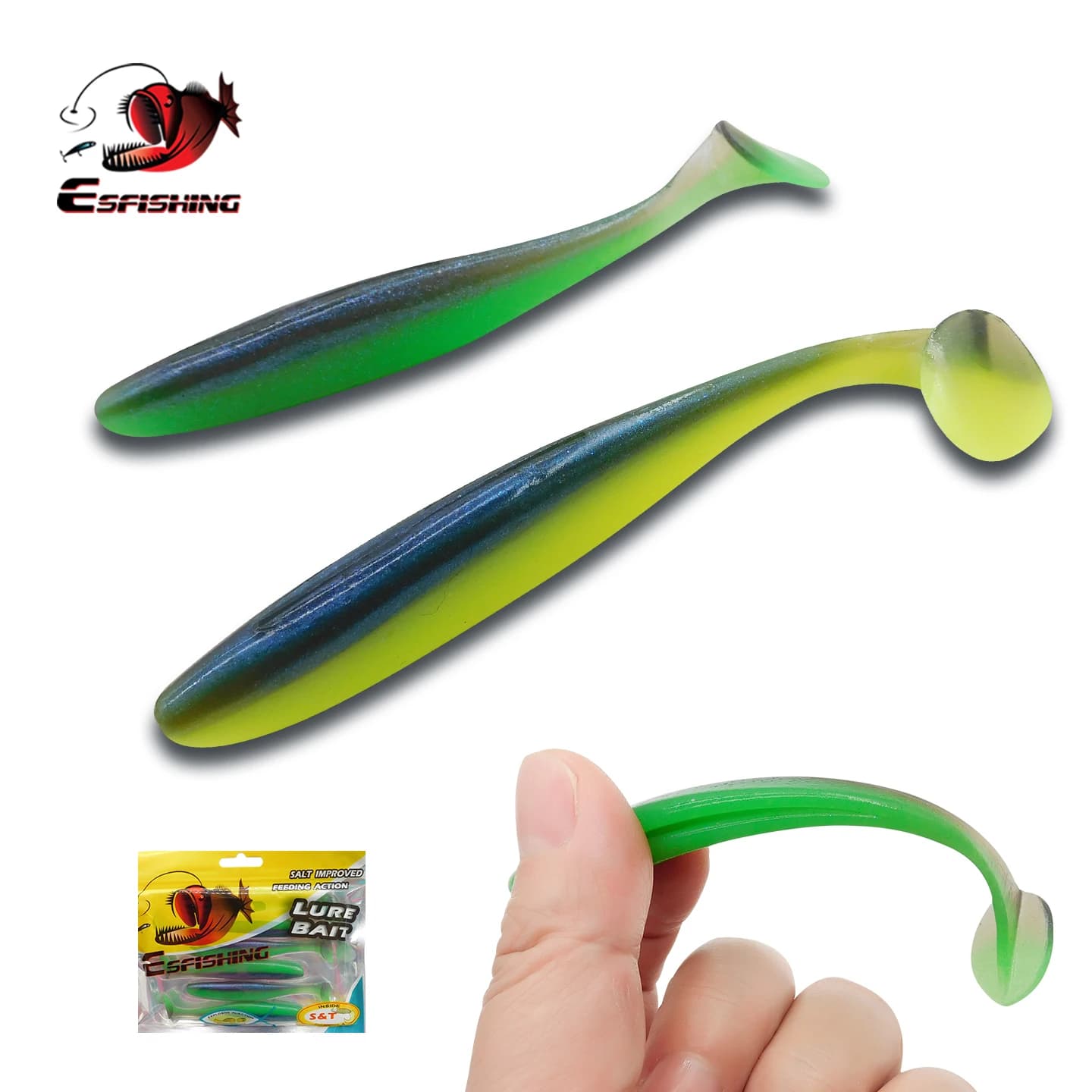 ESFISHING Fishing Lure 50mm 76mm 100mm 125mm 180mm ES Easy Shiner Isca Artificial Pesca Fishing For Perch Pike Zander